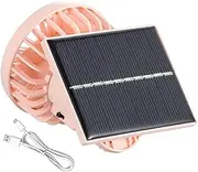 Portable Clamp Fan - Baby , Outdoor Cooling Equipment, Solar Rechargeable Portable Fan with Clamp, Compact Handheld Breeze Device for Prams, Camping, Desk, Travel and
