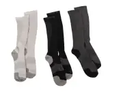 (3 PAIR)TOMMIE COPPER Compression Over-the-Calf Socks WHITE/BLACK/GRAY, Pick SZ