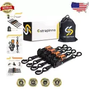 Secure and Tangle-Free 4pcs Ratchet Straps - Perfect for Motorcycles & Trucks