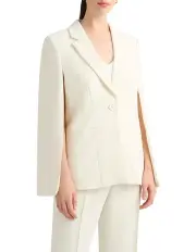 [David Lawrence] Vanessa Crepe Cape Jacket in Cream