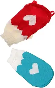 Toyvian Comfortable Knit Pet Dog Sweaters 2 Pcs Turtleneck for Cats Dogs Fashionable and Warm Clothing
