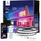 WiFi Outdoor LED Strip Lights Waterproof, 65.6ft Smart LED Outdoor Lights, RG...