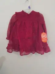 Baby Girl Wonder Nation Size 12 months Holiday Lace Dress Red Bloomers Set NWT