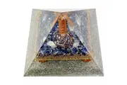 Crystal Wonderland Sodalite Clear Quartz Point Generator Orgonite Pyramid
