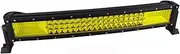 Curved Led Light Bar Work Light 7D Led Bar Yellow 4X4 Truck ATV Car Roof Offroad Amber Fog Light Bar,22inch