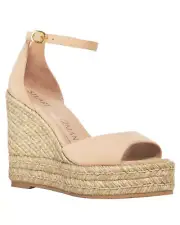 Stuart Weitzman Womens Nudistcurve Wedge Espadrille Sandals 9 B Adobe Suede