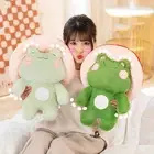 Frog Mushroom Plush Pillow Cute Frog With Mushroom Hat Stuffed Animal Toy Soft⇟