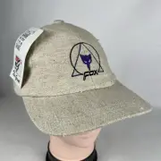 Vintage Fox Racing Adults Beige Linen Hat Cap OSFA Adjustable Leather Strapback
