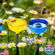 2PCS Big Bee Watering Stations,Metal Butterfly Water Feeder Cup,3.1inch Water