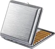 [Lorxilar] Cigarette Case Plastic, 20 Capacity, Double-Sided, Bank Card Case, Cash Box, Cigarette Case for Men Women,One Size,Silver