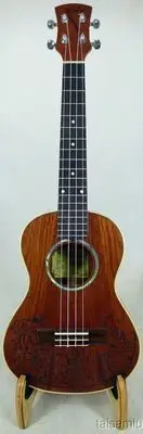 Alulu solid mahogany tenor ukulele, green abalone, laser sea fish pattern UMT06