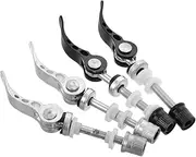 Generic 4pcs Bicycle Quick Release Lever Pipe Clamps Folding Electric Bike E Bike Lockable Seat Clamp Road Bicycle Bolts Bikes Seatpost Clamp Quick Release Bolt Black Aluminum Alloy