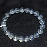 9mm Natural Clear White Blue” Feather ”Quartz Crystal Bracelet AAA