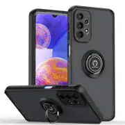 Samsung Galaxy A32 5G Black Matte Magnetic Ring Hybrid Kickstand Case Holder