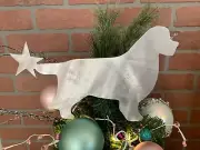 Newfoundland with Star, Dog Tree Topper, Wreath Decor, Holiday