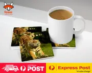 COASTER COFFEE DRINKING MAT|CUTE FUNNY TIGER STRETCHING