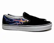Vans Slip On Electric Flame Mens Size 10.5 Skateboarding Casual Sneakers Black