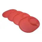 Tupperware Snackatizer Plates Red Snack Trays Set of 4
