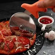 1PC Stainless Steel Pizza Cutter Knife Cake Tools Pizza Wheels Scissors Ideal for Pizza Pies Waffles Dough Cookies Red Color,Red