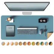 Double-Sided Desk Pad 31.5"x15.7"Leather Desk Mat Eco Cork Desk Pad Protector...