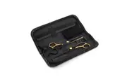 Salon Hairdressing Scissors Kit, Styling Hair Cutting Tools, Stainless Steel, Black and Gold