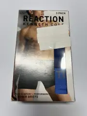 KENNETH COLE REACTION 3 PACK MENS’ ASSORTED BLUE BOXER BRIEFS SIZE LARGE