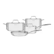 Tramontina Grano 4 Piece Triply Clad Cookware Set with Stainless Steel Lids