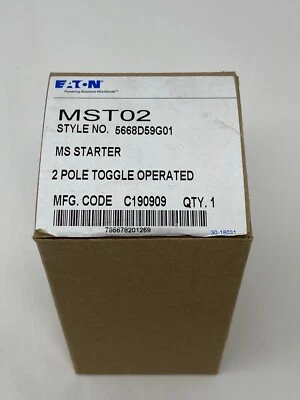 Eaton Cutler-Hammer MST02 1HP@120/240/277V 1PH 2P Toggle Manual Motor Starter