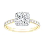 Princess Cut Solitaire Ring with 2.00ct of Laboratory Grown Diamonds in 18kt Yellow and White Gold