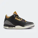 耐吉 NIKE WMNS AIR JORDAN 3 RETRO LOW 黑水泥金黑火紅金屬金水泥灰 ORIGINAL 1