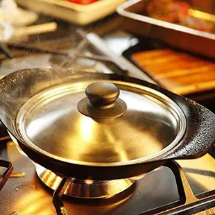 柳宗理Sori Yanagi 南部鐵器鑄鐵平底鍋帶蓋廚房條紋牛排煎鍋不粘
