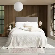 Renee Taylor Heston Bed Blanket 480GSM Velvet Sherpa Silver Line