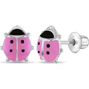In Season Jewelry Adorable Enamel Ladybug Earrings in Pink at Nordstrom One Size