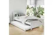 Artiss Bed Frame King Single Size Wooden Trundle Daybed White ELVIS
