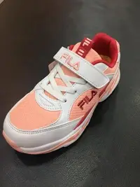 在飛比找Yahoo!奇摩拍賣優惠-Fila 慢跑鞋 白 粉紅 童鞋 中大童鞋 運動鞋 魔鬼氈 