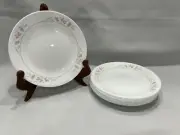 8pc Corelle Silk Blossoms Pink Gray Floral Dinner Plates, 6.75”, USA, A2734