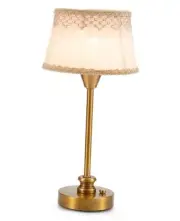 Rechargeable Cordless Table Lamp with Dimmer, Portable Small Fabric Shade