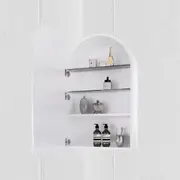 600*872*150mm ABS Paris Arch Copper-free Mirror Plywood Matt Black/Matt White LED Shaving Cabinet