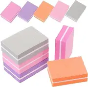 Ipetboom Pack Sponge Nail Files Compact Block Nail Files for Manicure Pedicure Dual-sided Buffer Sanding Block Portable Easy to Use