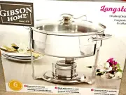 Gibson Home CHAFING DISH SET 4.5 QT Langston STAINLESS STEEL Keep Food Warm NEW