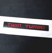 1x Matte Black TWIN TURBO Red Metal Decal Sticker Badge Emblem Racing V6 Vehicle (for: Renault)