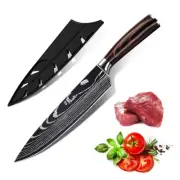 8 Inch Kitchen Chef Knife Japanese Damascus Steel Meat Slicing Cleaver Cutlery
