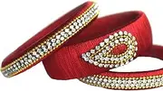 [GOELX] Festive Offer: Red Silk Thread Handmade Bangle Bracelet for Women