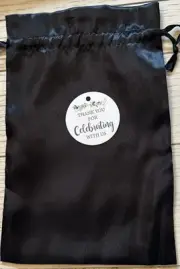 PACK OF 28 BLACK: 6 X 9 Drawstring Faux Burlap Gift Pouch Bags , Free Shp