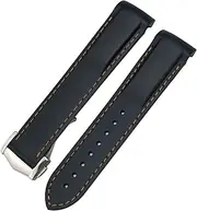 [BANDKIT] 22mm Curved Rubber Watchband Fit For Omega Speedmaster Moonwatch Seamaster 300 AT150 Strap
