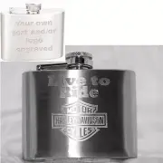 4oz Personalized Hip Flask - Your Text/Logo Custom Engraved - Gift, Weddings