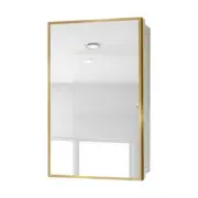 Bathroom Rectangular Medicine Cabinet (16" x 28") w/ Mirror Metal Framed Gold