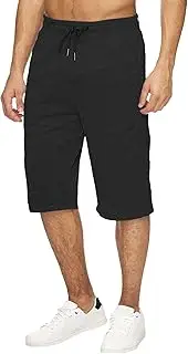 [JEShifangjiusu] Mens Lightweight Running Capri Pants Workout Below Knee Long Shorts Quick Dry Lightweight Gym 3/4 Short