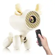 Cartoon Dog Mini Projector with Wifi6 and Bluetooth 5.1 1080P Full HD Portable