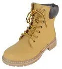 Forever Women Ankle Army Combat Boots Lace Up Work Style Booties BROADWAY Camel